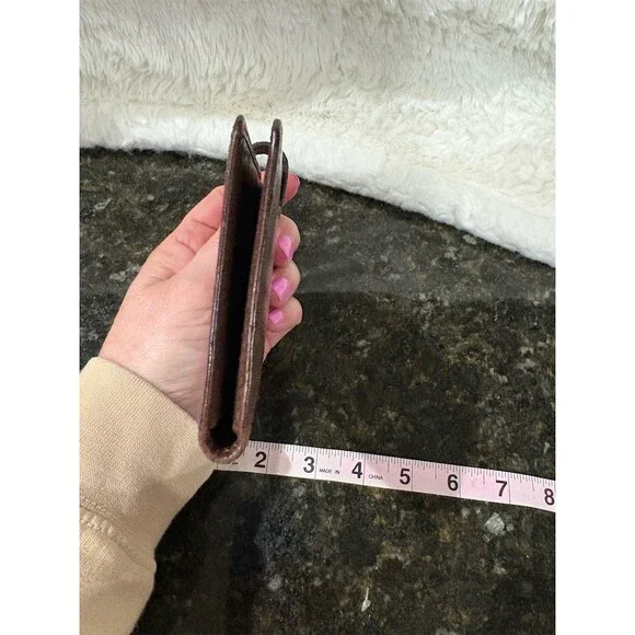 Coach Vintage Wallet Womens Brown Billfold Tab Closure Brass Logo Plate - Picture 4 of 8